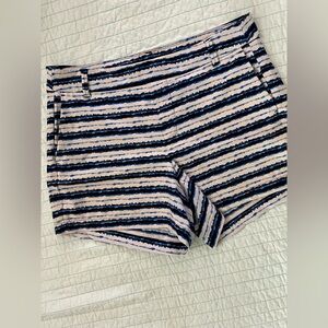 SPANX Navy and Cream Striped Women's  Shorts